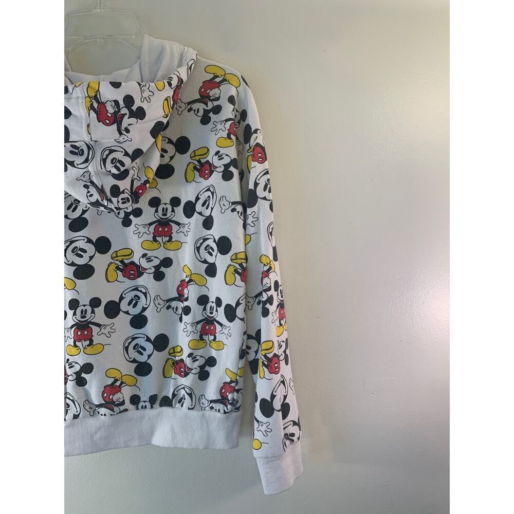 DISNEY Juniors All Over Print Mickey Mouse Full Zip Hoodie / Size: M 7-9 - Picture 7 of 8
